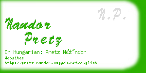 nandor pretz business card